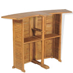 Set mesa y sillas plegables bistró de jardín 3 pzas teca maciza