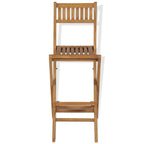 Set mesa y sillas plegables bistró de jardín 3 pzas teca maciza