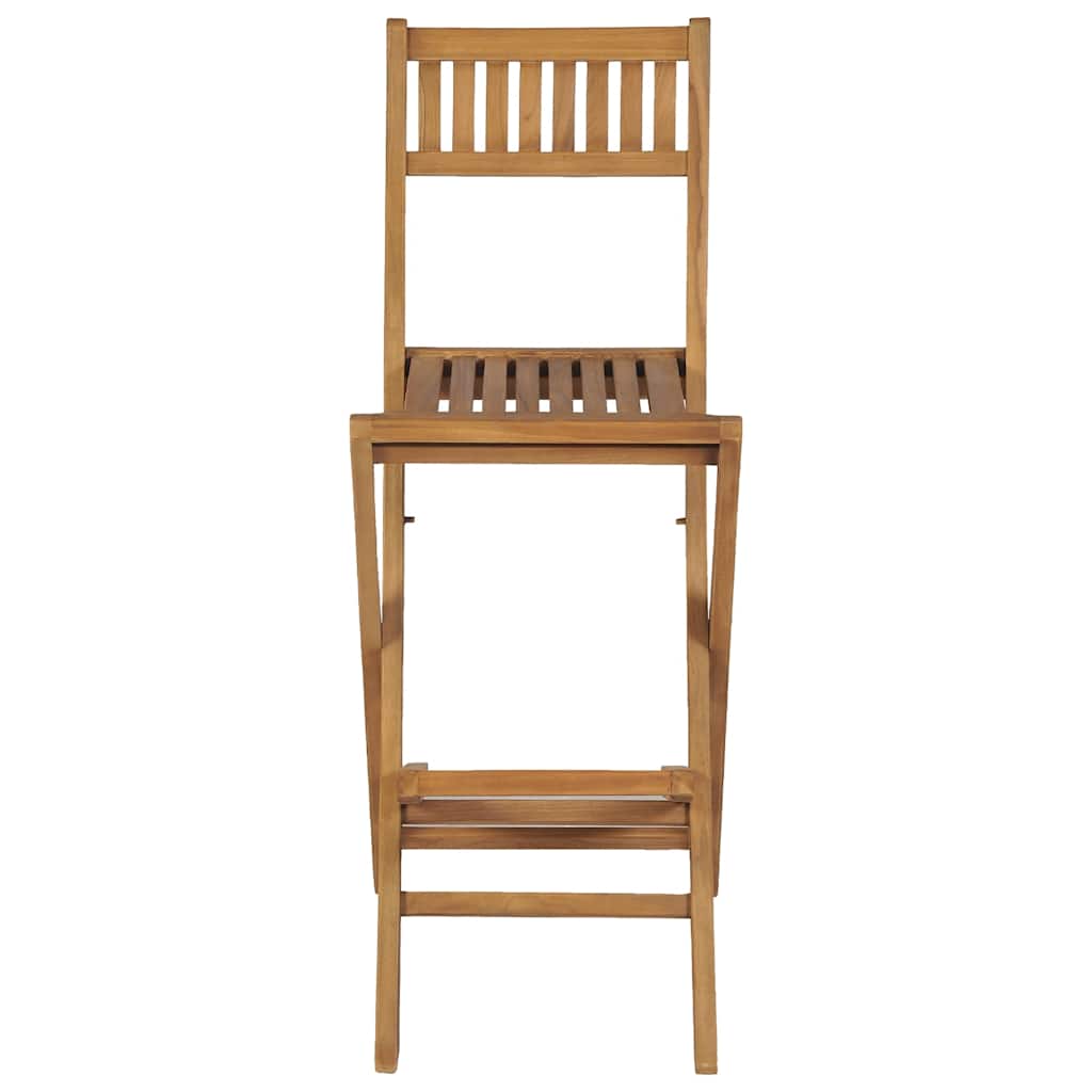 Taburetes plegables de bar de jardín 2 uds madera teca maciza