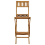 Taburetes plegables de bar de jardín 2 uds madera teca maciza