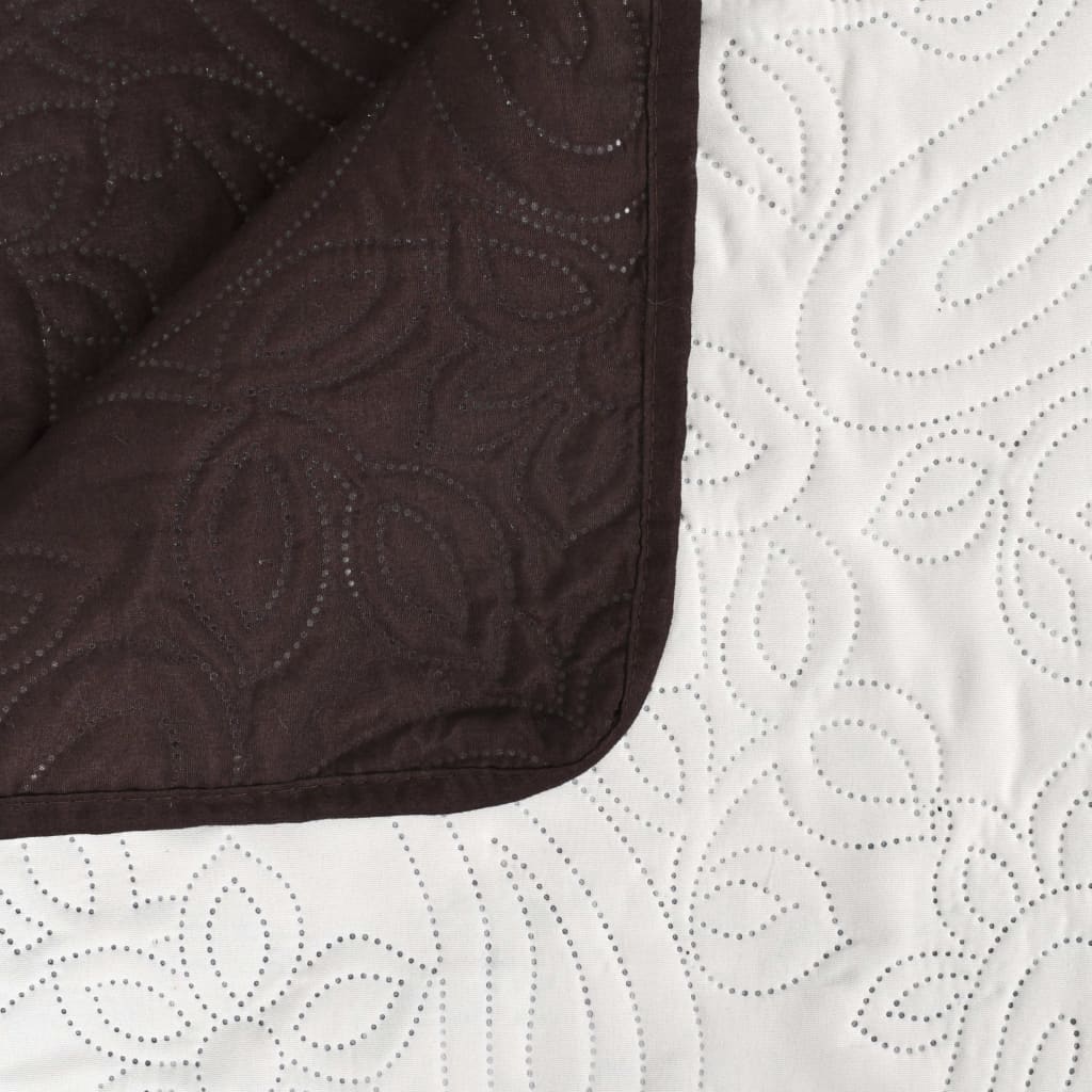 Cubrecama acolchado doble cara 170x210 cm crema y marrón