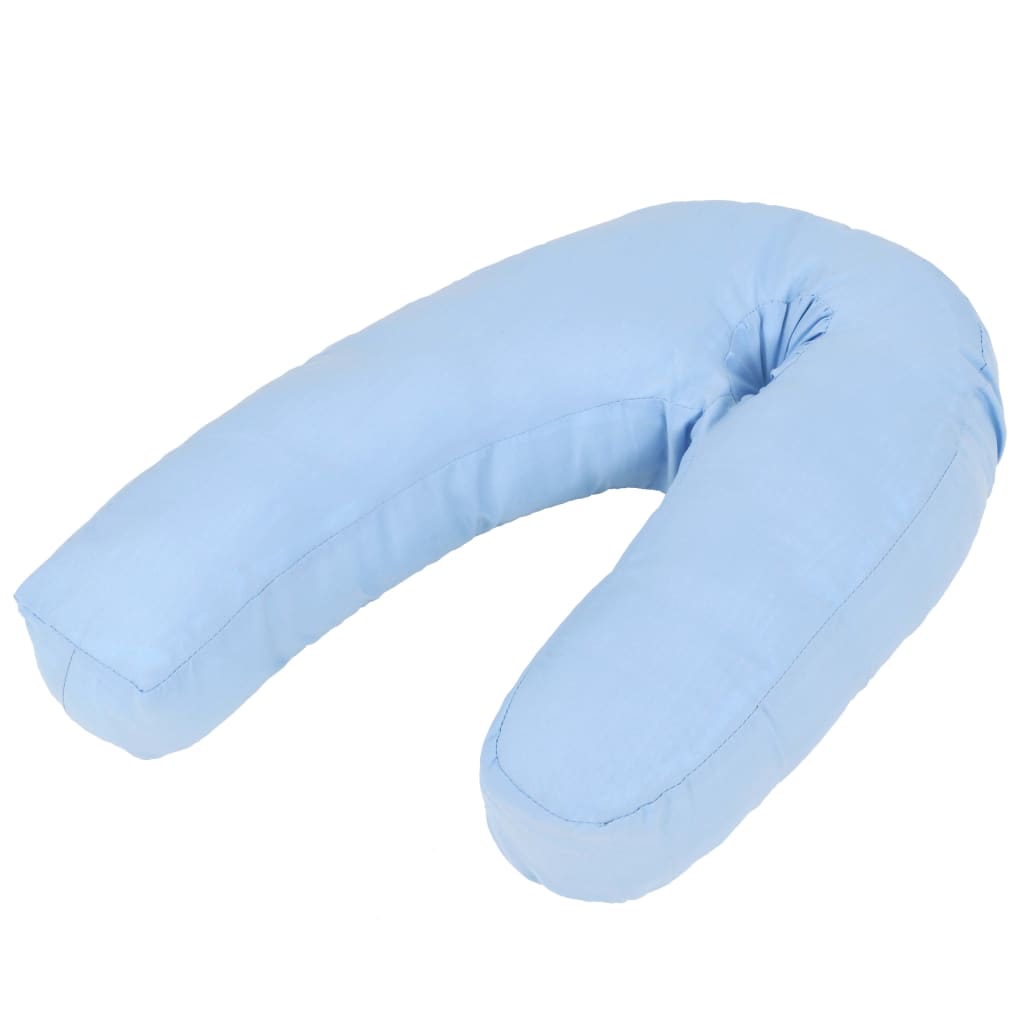Almohada de embarazo con forma de J 54x(36-43) cm azul