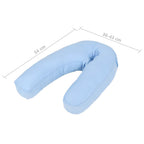 Almohada de embarazo con forma de J 54x(36-43) cm azul