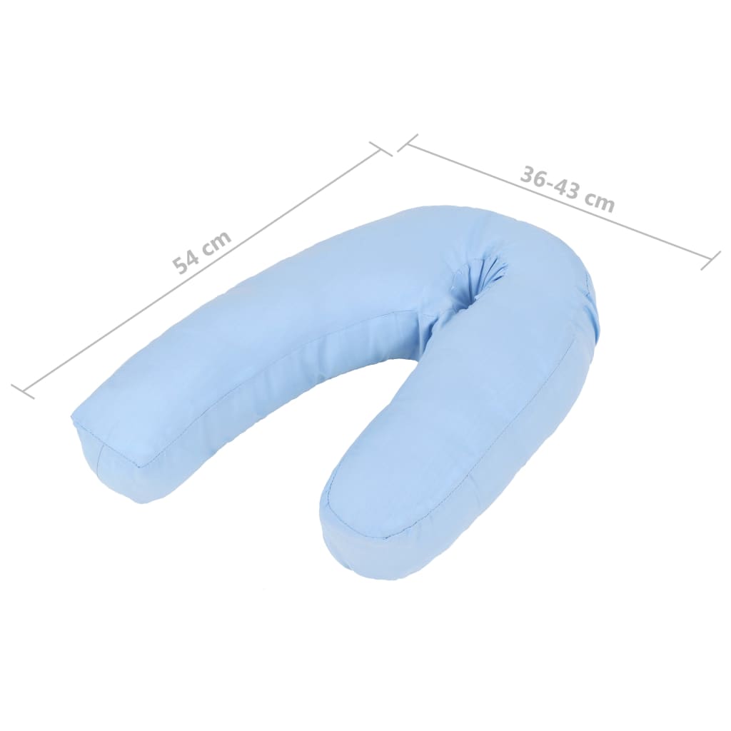 Almohada de embarazo con forma de J 54x(36-43) cm azul