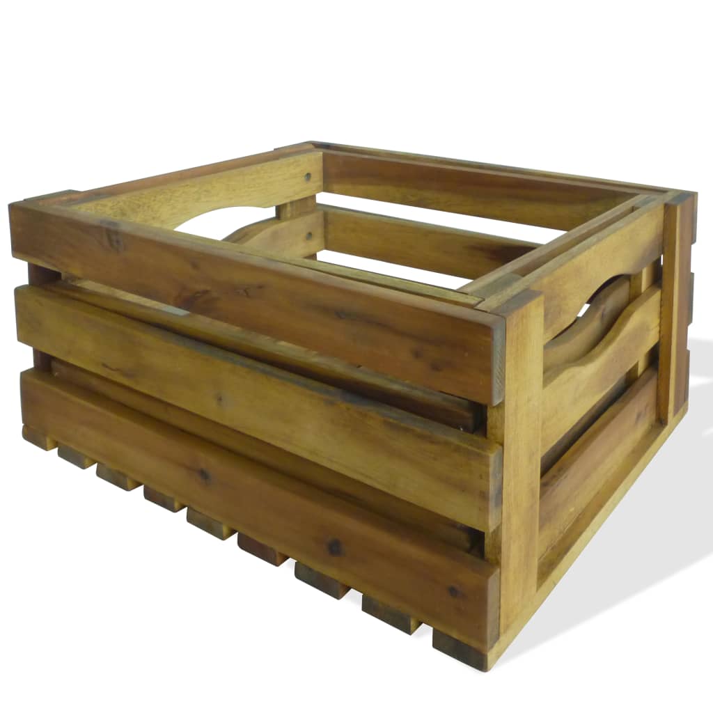 Caja de manzanas de jardín para plantar de madera de acacia