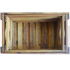 Caja de manzanas de jardín para plantar de madera de acacia