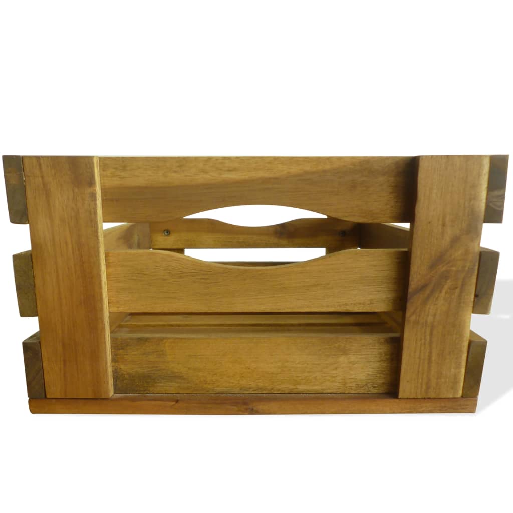 Caja de manzanas de jardín para plantar de madera de acacia