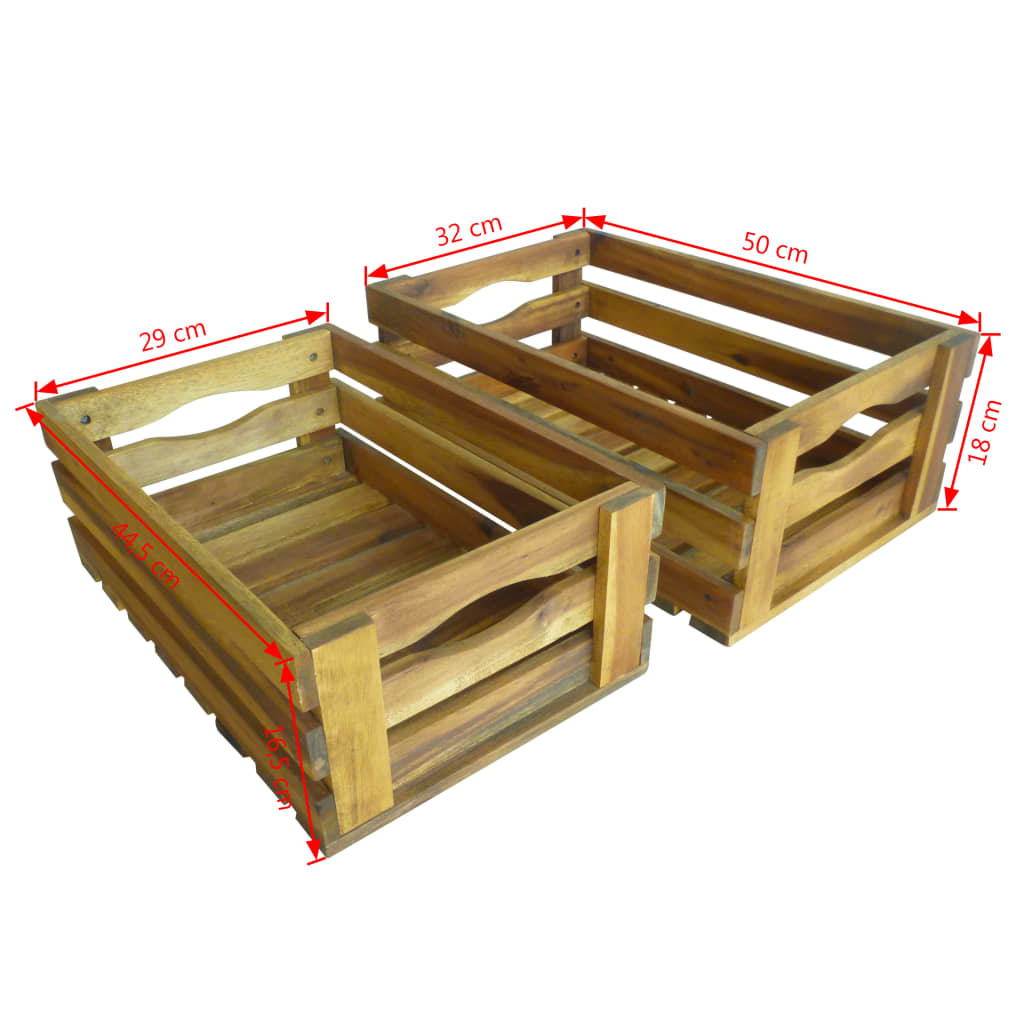 Caja de manzanas de jardín para plantar de madera de acacia