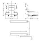 Asiento de carretilla elevadora y tractor respaldo ajustable