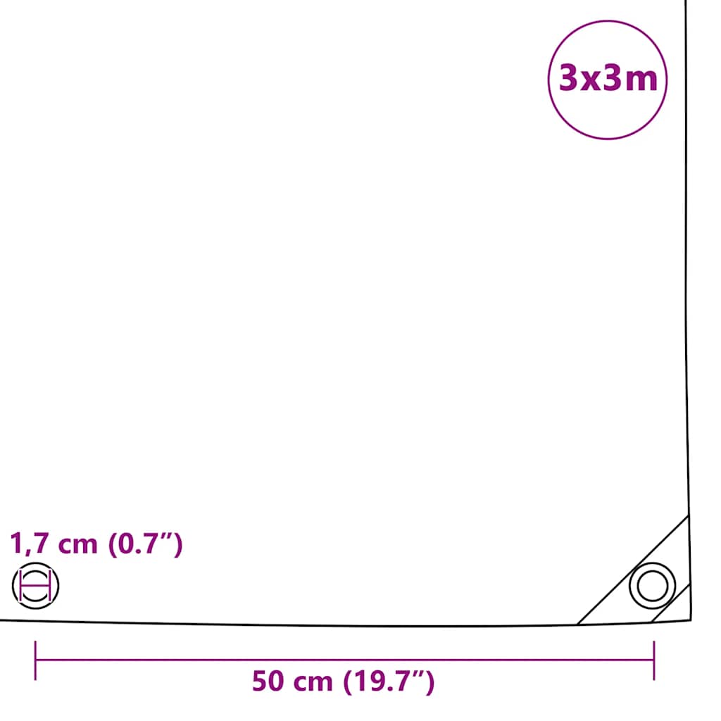 Lona 650 g/m² 3x3 m gris
