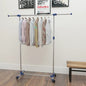 Adjustable stainless steel clothes rack 165x44x150 cm silver