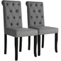 Dining chairs 2 units dark gray fabric
