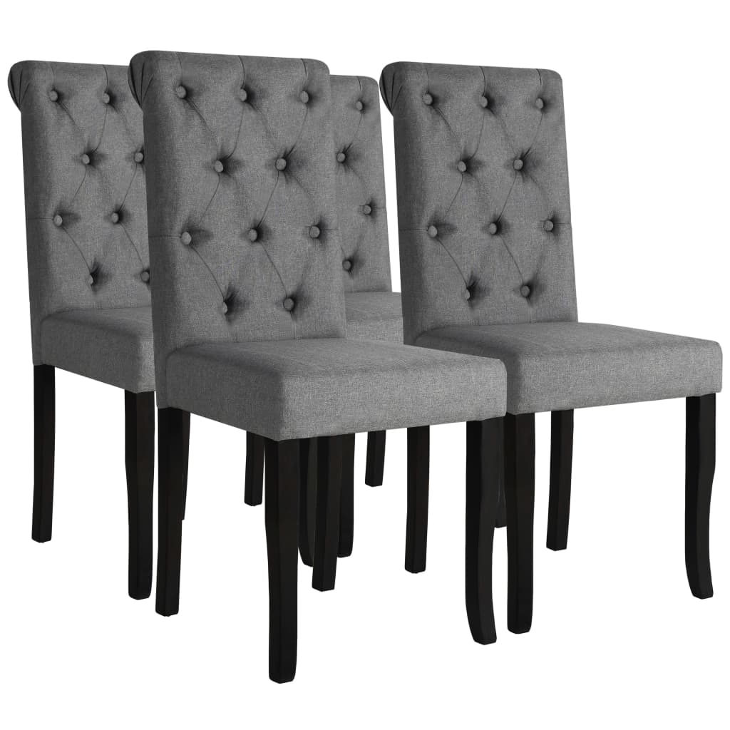 Sillas de comedor 2 unidades tela gris oscuro