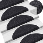 Alfombrillas para escaleras 10 unidades 56x17x3 cm Azul Semicircular