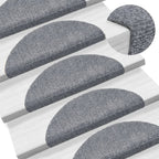 Alfombrillas para escaleras 10 unidades 56x17x3 cm Azul Semicircular