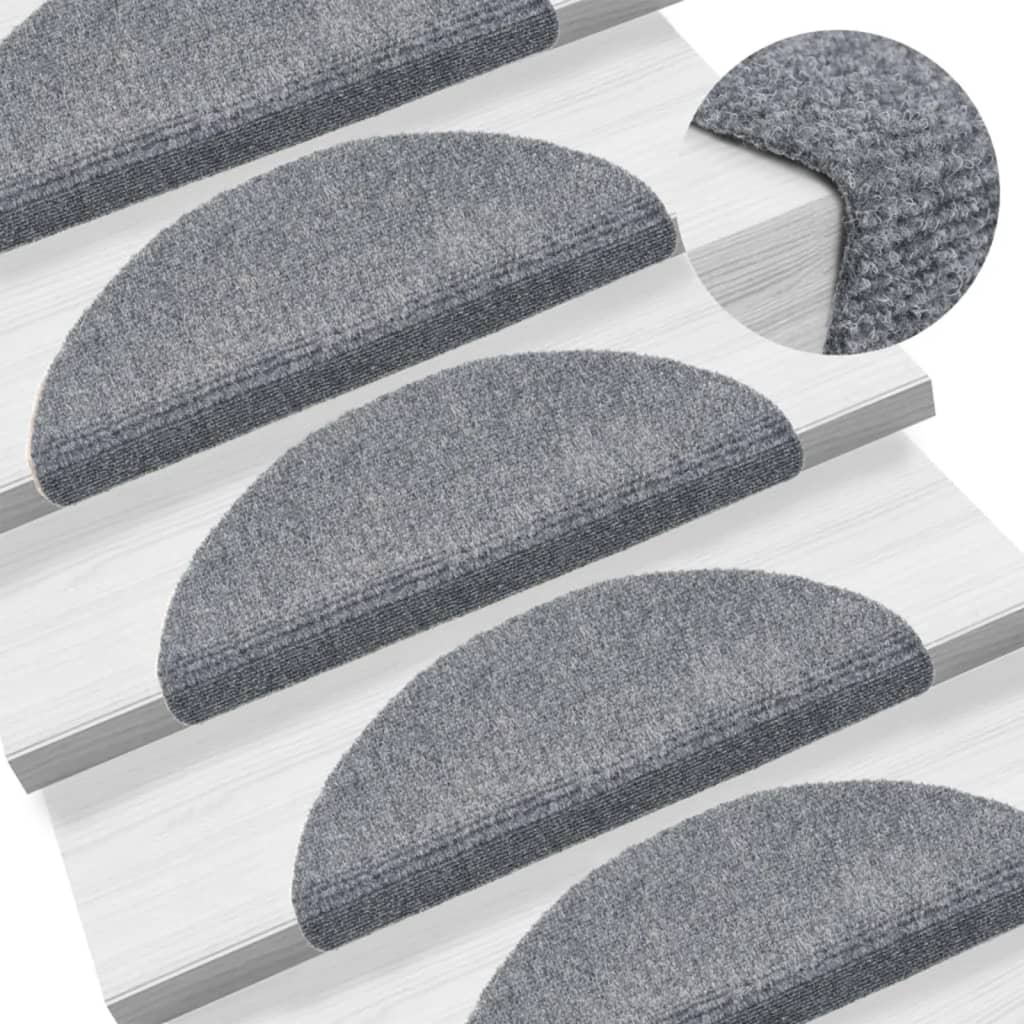 Alfombrillas para escaleras 10 unidades 56x17x3 cm Azul Semicircular