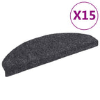 Felpudos autoadhesivos para escaleras, 15 unidades, 65 x 21 x 4 cm, gris oscuro, semicirculares, grandes