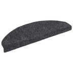 Felpudos autoadhesivos para escaleras, 15 unidades, 65 x 21 x 4 cm, gris oscuro, semicirculares, grandes
