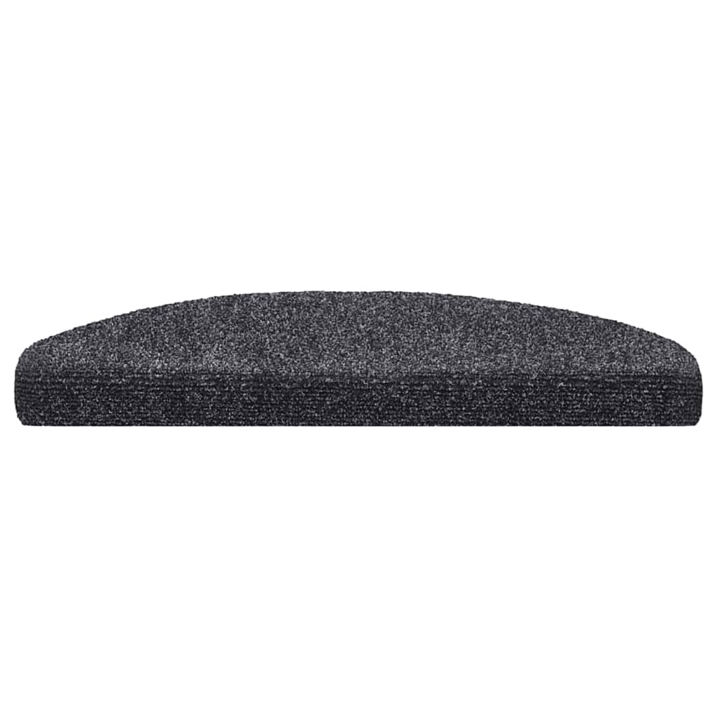 Felpudos autoadhesivos para escaleras, 15 unidades, 65 x 21 x 4 cm, gris oscuro, semicirculares, grandes