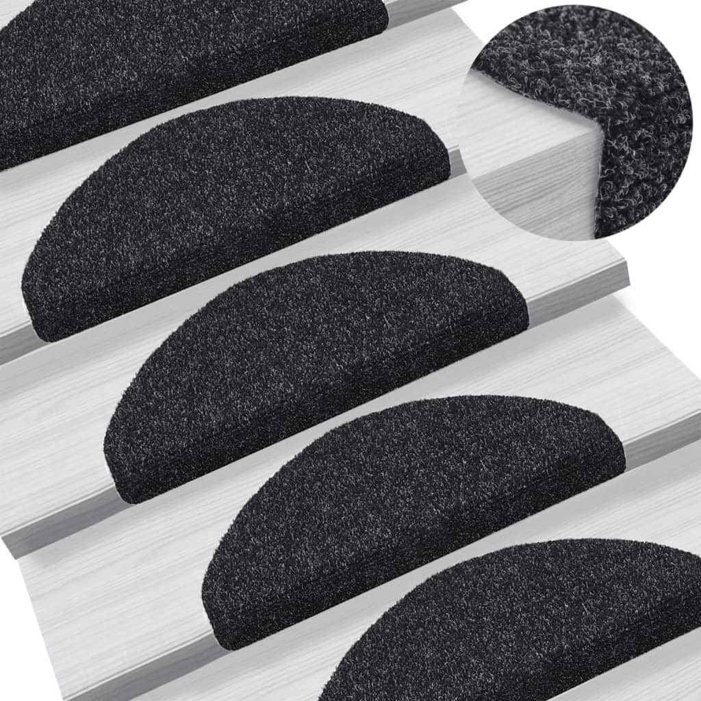 Alfombrillas para escaleras 10 unidades 56x17x3 cm Azul Semicircular