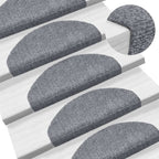 Alfombrillas para escaleras 10 unidades 56x17x3 cm Azul Semicircular