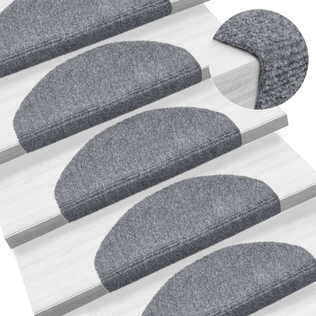 Alfombrillas para escaleras 10 unidades 56x17x3 cm Azul Semicircular