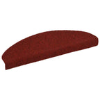 Alfombrilla de escaleras 15 uds tela punzonada 65x21x4 cm rojo