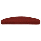 Alfombrilla de escaleras 15 uds tela punzonada 65x21x4 cm rojo