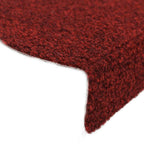 Alfombrilla de escaleras 15 uds tela punzonada 65x21x4 cm rojo