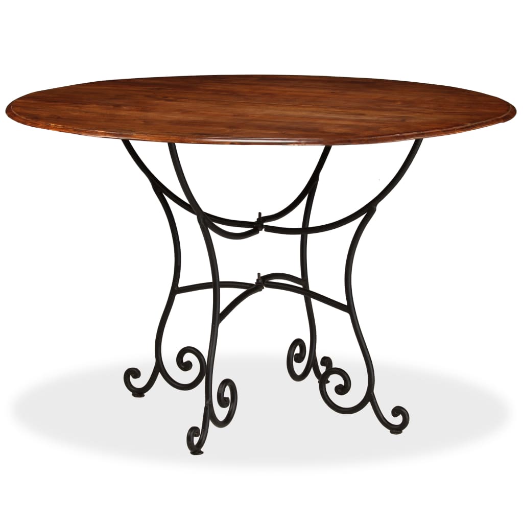 Mesa de comedor madera maciza de acacia acabado miel 120x76 cm