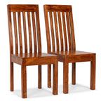 Sillas de comedor 2 uds madera maciza color miel clásico