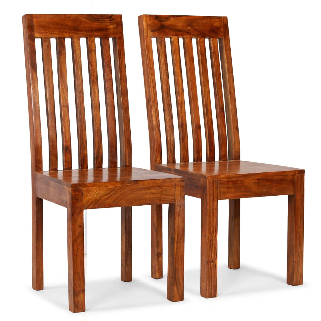 Sillas de comedor 2 uds madera maciza color miel clásico