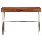 Escritorio de madera maciza de acacia acabado miel 110x50x76 cm