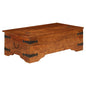 Mesa de centro madera maciza acacia acabado miel 100x50x30 cm