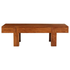 Mesa de centro madera maciza acacia acabado miel 100x50x30 cm