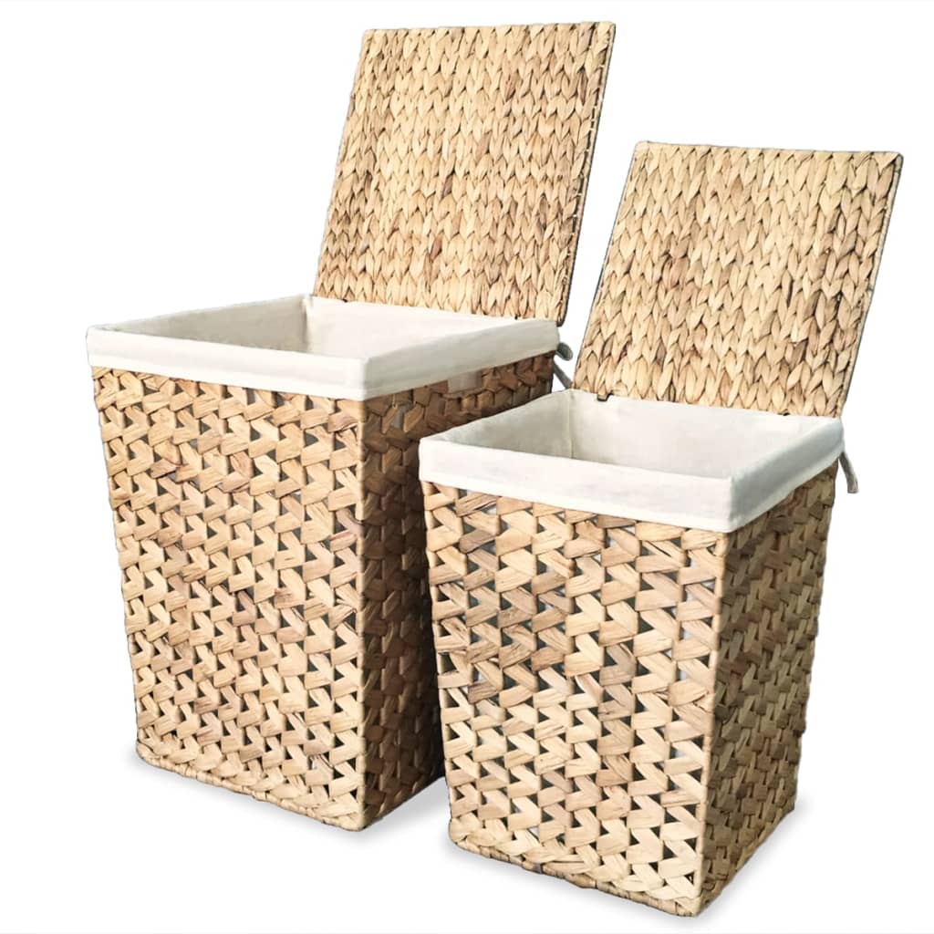 Juego de cestos para la ropa 2 unidades de jacinto de agua