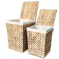 Water hyacinth laundry hamper set of 2
