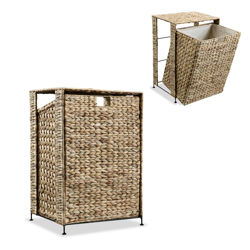 Cesto para la ropa sucia de jacinto de agua 44x34x64 cm