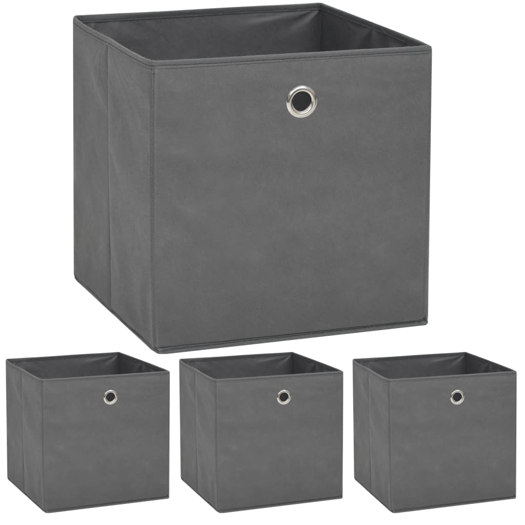 Cajas de almacenaje 10 uds textil no tejido 32x32x32 cm gris