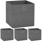 Cajas de almacenaje 10 uds textil no tejido 32x32x32 cm gris