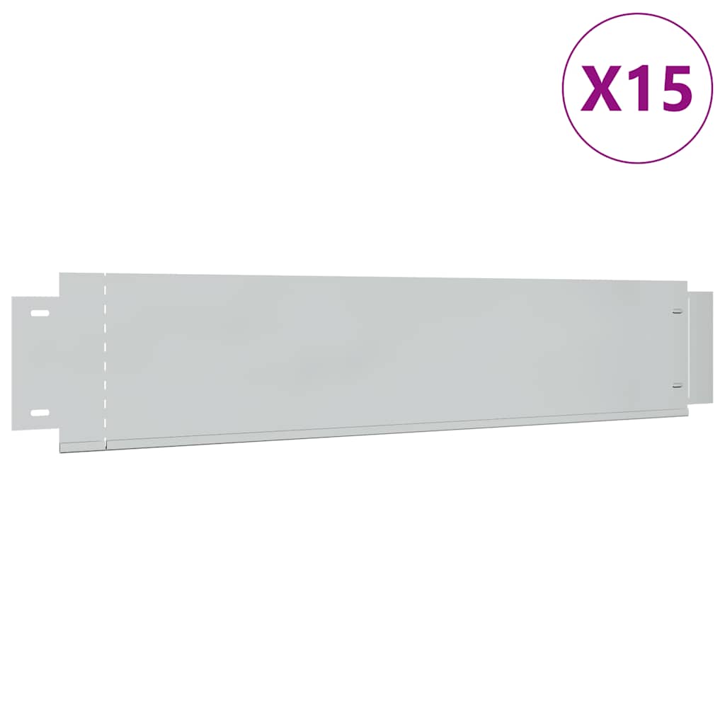 Cercas para césped 15 piezas acero galvanizado 100x20cm