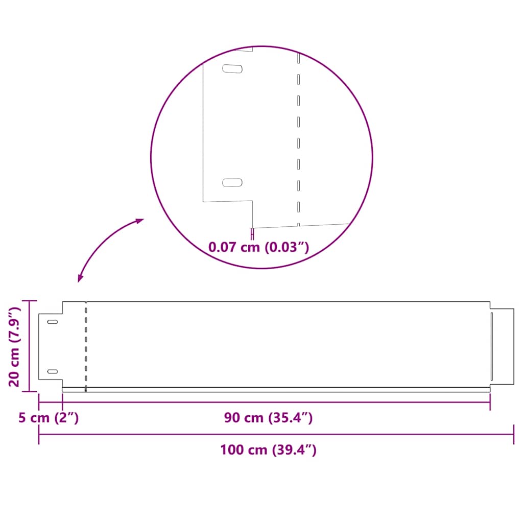 Cercas para césped 15 piezas acero galvanizado 100x20cm