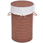 Brown Oval Bamboo Laundry Basket
