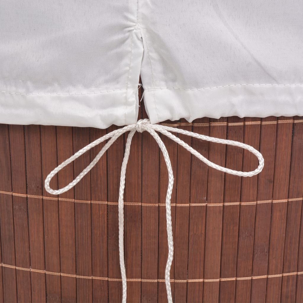 Cesto de la ropa de bambú ovalado marrón