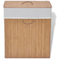 Brown Oval Bamboo Laundry Basket