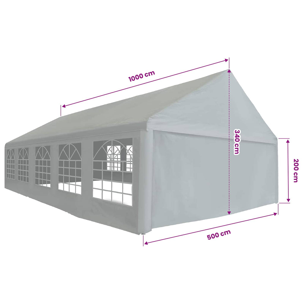 Tela de tienda sin estructura Gris 10 x 5 m PE