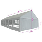 Tela de tienda sin estructura Gris 12 x 6 m PE