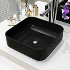 Lavabo con agujero grifo rectangular cerámica 46x25,5x12 negro