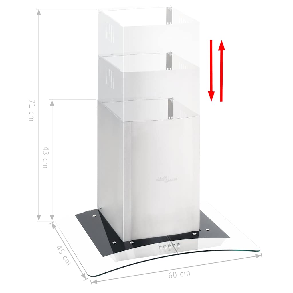 Campana extractora de pared 60 cm acero inoxidable 756 m³/h LED