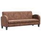 Brown faux suede 3-seater sofa